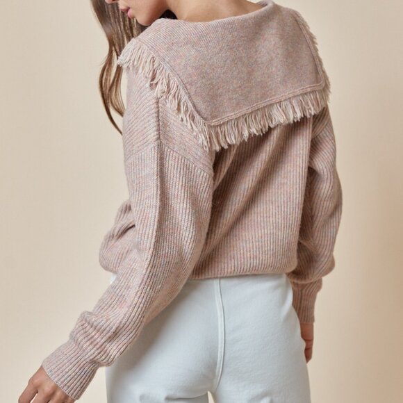 Frayed V-Neck Sweater - Picture 3 of 3